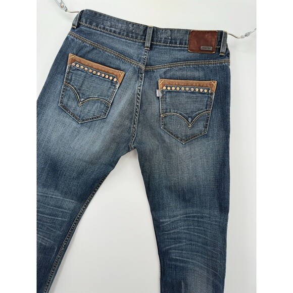 Vintage Levis Silver Tab Jeans Blue Black Denim Bootcut Y2K Western Mens 34x29 - Picture 3 of 14